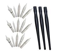 QUMIIRITY 3 Sets Precision Masking Fluid Dip Pens for Watercolor Artists with Ergonomic Holders Cartoon Pen Nibs for Detailed Line Painting Calligraphy and Illustration Tools