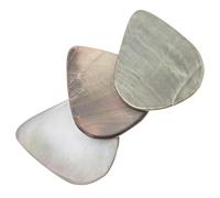 QUMIIRITY 3pcs Genuine Shell Guitar Picks Black Shell Tones Plectrums for Guitar and Ukulele Natural Mellow Sound No Scratch Finish