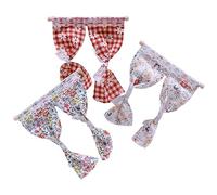 QUMIIRITY 3Pcs Mini Lace Curtain Decoration for Dollhouse Simulation DIY Modeling for Mini House Decor Design Red White Green for Miniature Scene Models