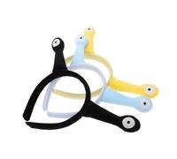 QUMIIRITY 3pcs Snail Antenna Headbands Plush Kawaii Hairbands with Cute Eye Design for Secure Fit Party Cosplay Accessories in Black Yellow Blue for Makeup and Face Washing