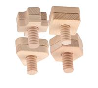 QUMIIRITY 4 Sets Educational Screw Install for Wooden Geometric Shape Building Blocks with Early Learning Cognitive Development Kit for Hand Eye Coordination and Logical Thinking