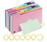 QUMIIRITY 450pcs Lined Notepads Memo Pads 8 Binder Rings Assorted Color Thickened Paper Material Easy to Carry Keep Paper from Falling Apart for Learning Random Color