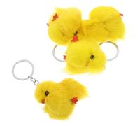QUMIIRITY 4pcs Adorable Yellow Plush Chicken Keychain Pendants Fun Farm Animal Keyring for Easter Parties Boy Girl Goodie Bags and Festive Decorations Soft Toy Charms for Handbags and Car