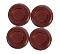 QUMIIRITY 4pcs Solid Wood Piano Foot Pads Felt Pads for Furniture Feet Non-slip Vibration Dampening Soundproof for Grand Piano Brown Small