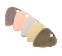 QUMIIRITY 5 Pcs Metal Guitar Picks Set for Electric and Bass Guitars Stainless Steel Thin Plectrums in Gold Silver Rose Copper and Antique Copper Sturdy for Rock and Jazz Players