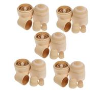 QUMIIRITY 5 Sets DIY Wooden Russian Nesting Dolls Unpainted Matryoshka Models for Family Crafting Activities Artistic Painting and Holiday Decorations with Space Saving Stacking Design