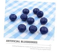 QUMIIRITY 50pcs Artificial Blueberries Decorative Resin DIY Craft Simulation Realistic Imitation Blueberry Adornments for Market Display Teaching Props and Home Decoration
