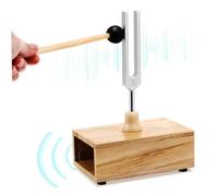 QUMIIRITY 528hz Aluminium Alloy Tuning Fork Set and Wooden Resonator Box for Yoga Sound Therapy and Hearing Test