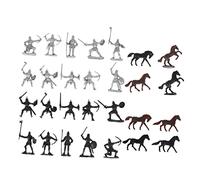 QUMIIRITY 56Pcs Medieval Soldiers Warriors Knights and Horses Figures for Model Decor for Birthdays Christmas and Playtime Fun