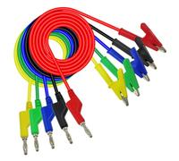 QUMIIRITY 5pcs Insulated Alligator Clips Test Leads with Banana Plugs, Multimeter Electrical Testing Clamps Cable Set for Industrial and Scientific Use