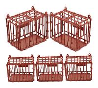 QUMIIRITY 5Pcs Mini Animal Cage Model Plastic Decorative Pet Cage for DIY Craft Sand Table Scene Layout and Miniature Farm Decor High Animal Enclosure for Creative Projects