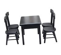 QUMIIRITY 5Pcs Miniature Table and Chair Set Pretend Play Furniture Realistic Look for Dollhouse Decor Imagination Development and Photography Props