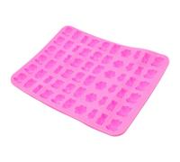 QUMIIRITY 60-Cavity Silicone Animal Shaped Candy Mold Reusable Wear-Resistant Three-Dimensional Stylish Pink Cartoon Chocolate Mold for DIY Baking