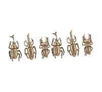 QUMIIRITY 6pcs Brass Beetle Figurines Miniature Decorations Realistic Steampunk Insect Statues for Garden Desktop Pet Craft Decorations