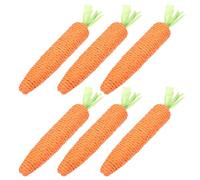 QUMIIRITY 6pcs Carrot Shaped Cat Chew Made of Sturdy Rope for Tooth Grinding and Wearable Use, for Small Pets and Cats to Keep Teeth Clean and Can Be Put in The Cage