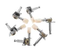 QUMIIRITY 6pcs Folk Guitar Tuning Pegs Metal Knobs Universal Guitar Tuner Keys Silver and White Color Open-back Single Hole Design for Easy String Adjustment