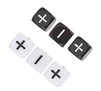 QUMIIRITY 6pcs Plus Minus Sign Dice Black and White Counting Dice for Games Math Learning and Party Activities Lightweight Easy to Read Fun for Boys and Girls