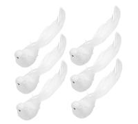QUMIIRITY 6pcs Realistic Artificial White Dove Bird Figurines for Wedding Cake Toppers and Party Decorations Reusable Miniature Doves for Anniversary Christmas Tree Home Decor