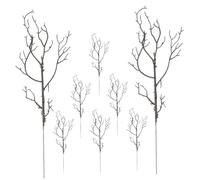 QUMIIRITY 8pcs Artificial Plastic Antler Branches Decorative Tree Stems for DIY Craft Wedding and Home Decor Faux Dried Black Twig Picks for Vase Arrangements
