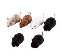 QUMIIRITY 8pcs Lifelike Wind-up Rat Toy Plush Clockwork Mouse Toys Interactive Pet for Cats Indoor Cat Training and Hunting Random Color