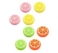 QUMIIRITY 8pcs Mixed Color Silicone Joystick Grip Button Caps with Protective Handle Cover for Thumb Stick, Compatible with Game Controllers, Anti-slip Fruit Pattern Analog Random Color