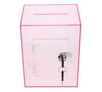 QUMIIRITY Acrylic Donation Box with Lock for Secure Voting and Suggestions Clear Ballot Box for Fundraising Events and Tips for Charities and Businesses
