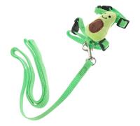 QUMIIRITY Adjustable Green Bunny Harness Set Small Animals Harness with Sturdy Bunny Traction Rope Nylon Plush Material Sleeveless Design Easy to Put and Take off Portable Charming