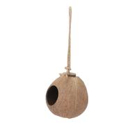 QUMIIRITY Artificial Bird Nest Coconut Shell with Hanging Rope Grass Shelter for Birds Creative Outdoor and Indoor Natural Breeding Nest Decoration for Garden and Porch