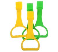 QUMIIRITY Baby Stand up Pull Rings Infant Bed Hand Rings Nursery Crib Accessory for Learning to Walk and Grasp, Plastic, Yellow and Green, 4pcs Set for Infant Development Random Style