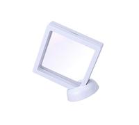 QUMIIRITY Box 3d Floating Frame Vinyl Display Ring Aesthetic Room Decor Display Case Jewelry Display Stand Medal Display Hanger Display Riser Rack Showcase Monitor Stands Coin Display White