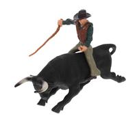 QUMIIRITY Bullfighter and Bull Simulation Model Figurine Set for Boys and Girls Realistic Matador Toy Dynamic Pose for Western-themed Decor and Play