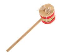 QUMIIRITY Cartoon Drum Rattle Beige Spinning Drum for Musical Development Sustainable Natural Percussion Instrument Engaging Handheld Bell for Early Learners
