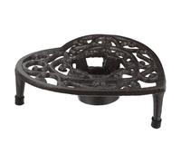 QUMIIRITY Cast Iron Teapot Warmer with Tripod Stand Heart-shaped Vintage Kettle Holder for Brewing Tea Coffee and Keeping Food Warm in Home Kitchen