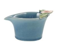 QUMIIRITY Ceramic Beauty Salon Mixing Bowl Blue Sl xterior Sturdy Essential Oils Mixing Dish Easy Maintenance Porcelain for Beauty Spa Centers