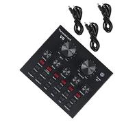 QUMIIRITY Complete Livestreaming Sound Card Kit Condenser Microphones Compatible Mobile Computer for Voice Changer Podcasting and Music Production