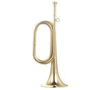 QUMIIRITY Copper Trumpet Bugle Military Orchestra Instrument Simple Beginner Bugle for School Band Brass Golden