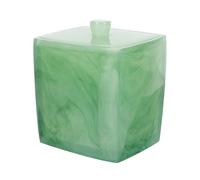 QUMIIRITY Cotton Pad Container Storage Box with Lid Large Capacity Resin Material, Light Green Colour, Convenient to Use for Organizing Cotton Pads and Little Jewelry in Bathroom Or