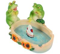 QUMIIRITY Creative Frog Resin Desktop Ashtray Indoor Table Ash Holder Decorative Ornament for Home, Office, and Garden Use
