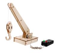 QUMIIRITY DIY Crane Assembly Kit Stem Education for Science Learning Model with Gears and Pulleys Physics Experiment for Creative Thinking and Analytical Skills Development Random Color