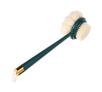 QUMIIRITY Dual-Sided Long Handle Bath Brush with Soft Bristles and Loofah Skin Exfoliating Back Scrubber for Shower Use Comfortable Touch Easy Drying Suitable for Men and Women