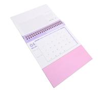 QUMIIRITY English Desktop Month Calendar Portable Paper Planner for Office and Home Pink Standing Flip Coil Desk Organizer for Notes and Appointments Lightweight Management Tool