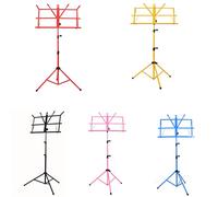 QUMIIRITY Folding Music Stand Holder Adjustable Height Tripod for Sheet Music Lightweight and Portable Metal Design for Guitar Accessories and Easy Carrying Red