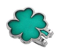 QUMIIRITY Golf Hat Clip with Removable Shamrock 4-leaf Clover Ball Marker Silver Edge Golf Ball Marker Hat Clip Training Aid and On-course Accessories