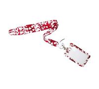 QUMIIRITY Halloween Blood Pattern Lanyard Card Holder Spooky Badge Holder with Neck Strap for Id and Bank Cards Wear Resistant Halloween Accessory for Women and Teens