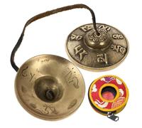 QUMIIRITY Handcrafted Copper Tingsha Bells for Meditation Yoga and Sound Healing Tibetan Cymbals Finger Percussion Instrument 1 Set