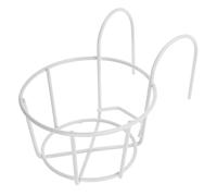 QUMIIRITY Hay Food Feeder Hay Feeder Cage Hanging Grass Holder Prevents Waste Space-saving Metal Iron 12cm Flowerpot-style Hanging Rack for Rabbit and Other Pets