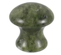 QUMIIRITY Jade Mushroom Facial Massager Roller Set, 4 Pieces Dark Green Gua Sha Stones for Face Massage, Hot Rocks Therapy and Skin Scraping Tool for Relaxation and Beauty Care