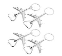 QUMIIRITY Keychains Portable Design Airplane 4pcs Bottle Opener Made of Sturdy Zinc Alloy Metal for Travel Adventure Party Favors and Aviation Present