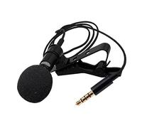 QUMIIRITY Lavalier Microphone Clip-on Mic with 1.5m Cable and 4-pin to 3-pin Adapter, Omnidirectional Lapel Microphone for Smartphone Recording and Conference Use