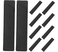 QUMIIRITY Leather Pen Case and Office Pen Pouch for Nurses and Doctors Black Pu Leather Single Sleeve 10pcs Storage Organizer for Daily Use and Work